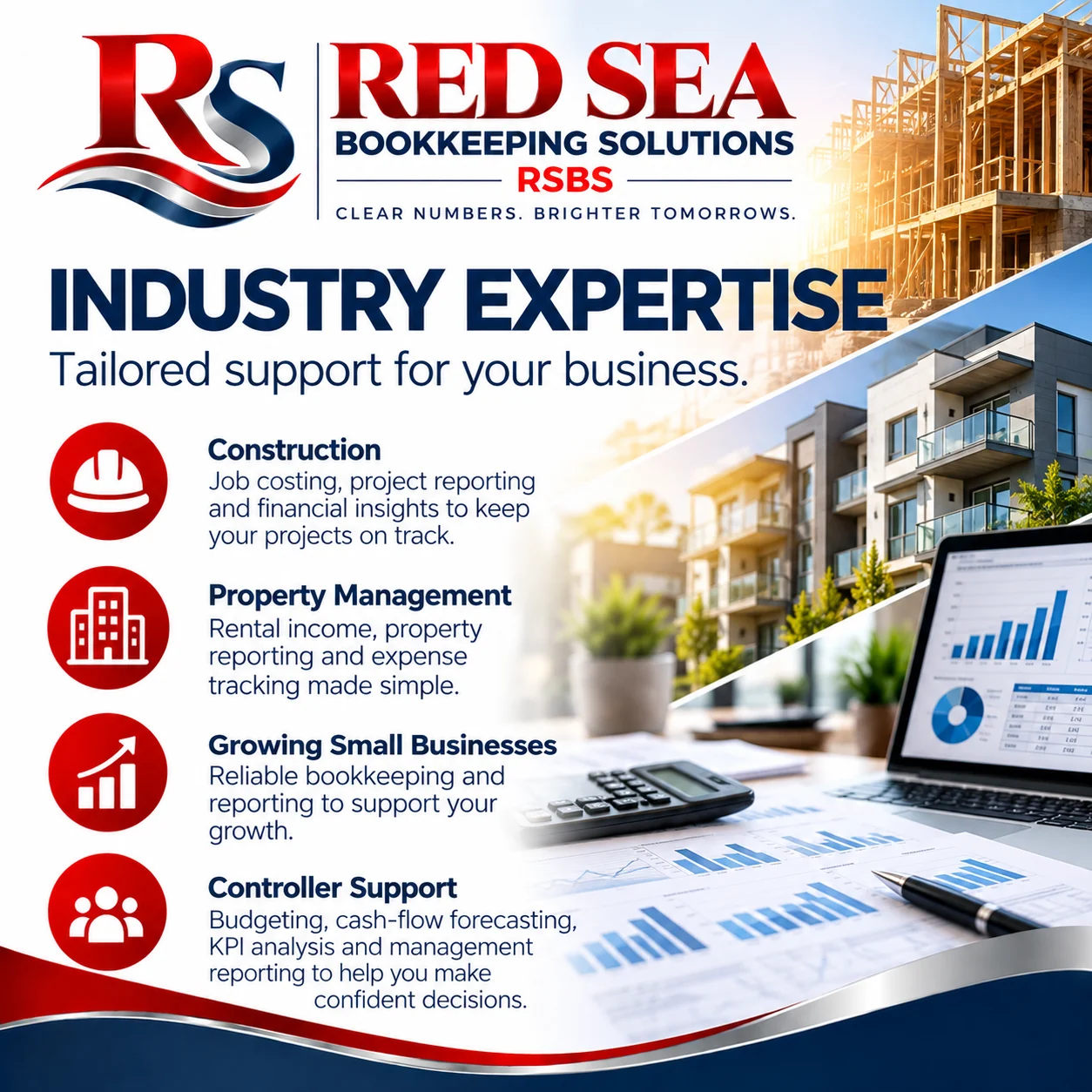 Industry expertise for construction, property management, and growing businesses